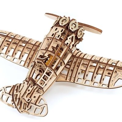 Aeroplano puzzle meccanico 3D in eco legno fai da te, 1607, 42×28,7×15,4 cm