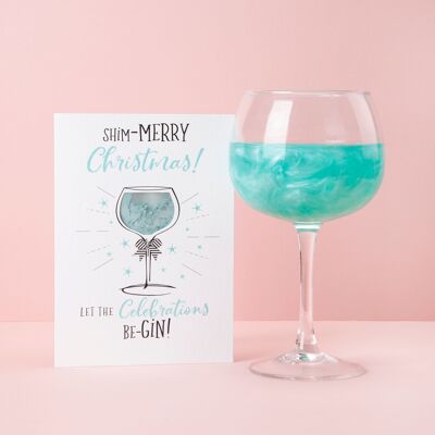 Shim-Merry Christmas, let the... drinks shimmer card Aqua