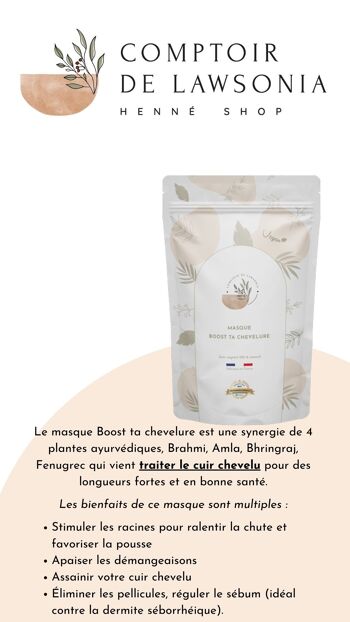 Masque Boost ta chevelure - Poudre de Plantes ayurvédiques 3