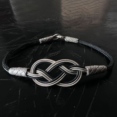 INFINITE BRACELET - SILVER AND OXIDIZED SILVER - HANDMADE - MEN & WOMEN
