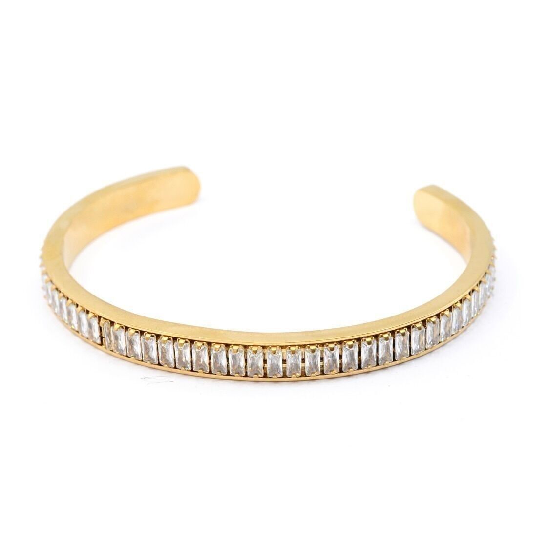 Bracciale in acciaio con pietra taglio principessa, set natalizio