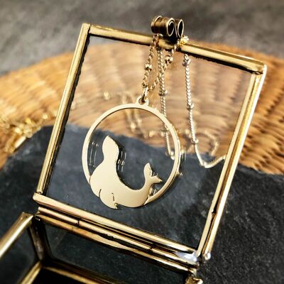 Gold or silver sea lion necklace sea animals seal