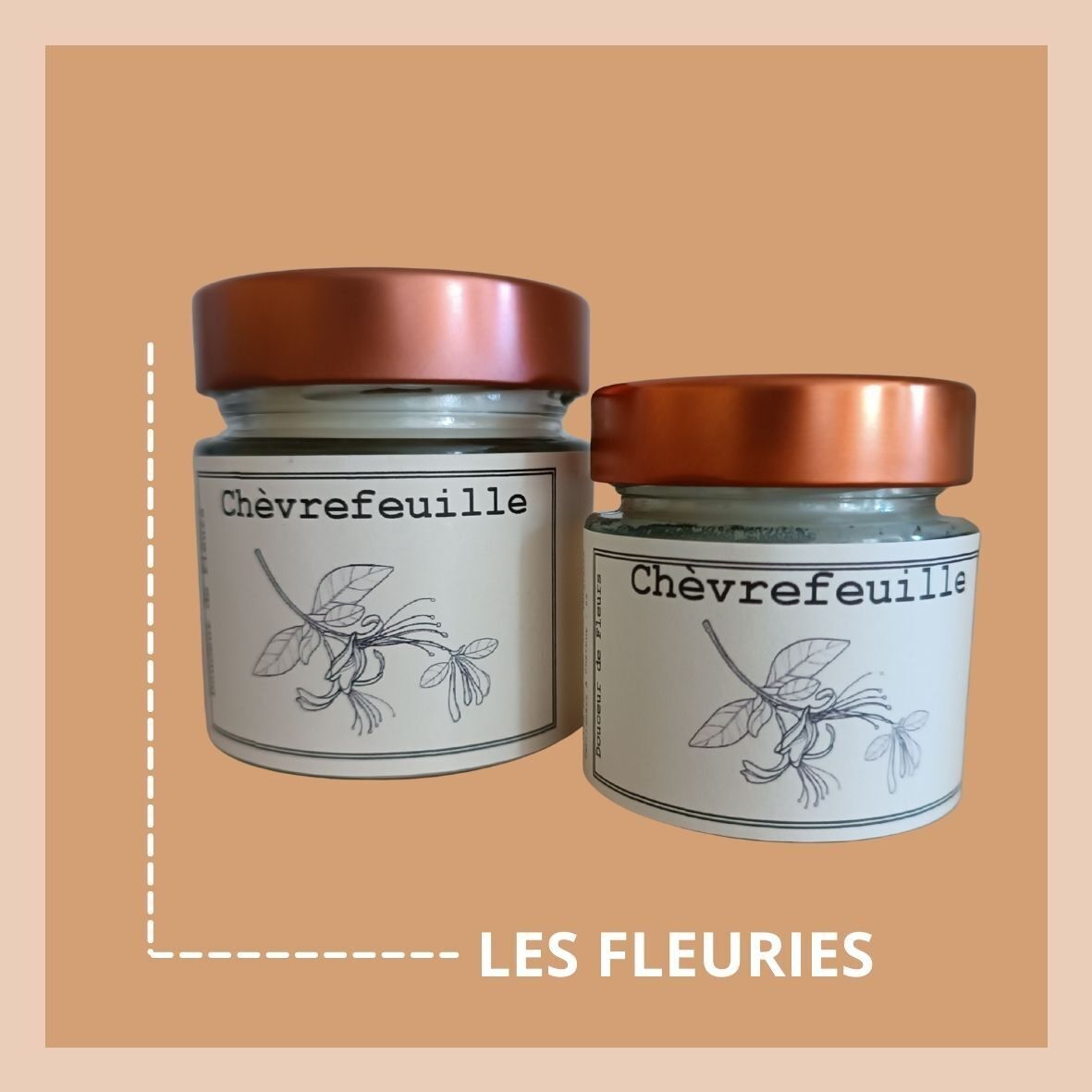 Kerze 180gr Geißblatt-Soja- und Rapswachse