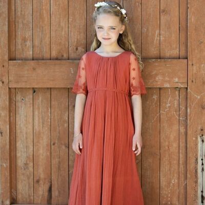 Robe bohème fille automne Thelma Terracotta