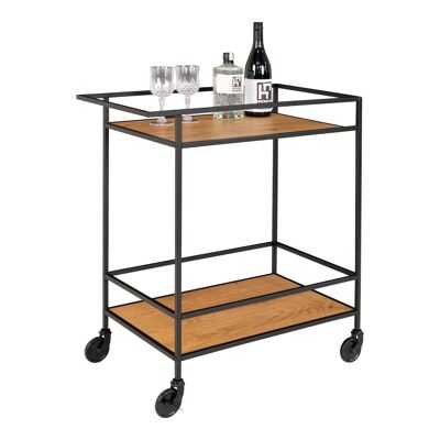 Vita Bar Trolley - oak look shelves