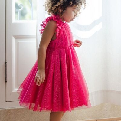 Robe d'anniversaire fille rose princesse Scarlett Fuchsia