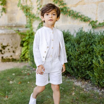 Gilet de costume garçon Arsène Blanc