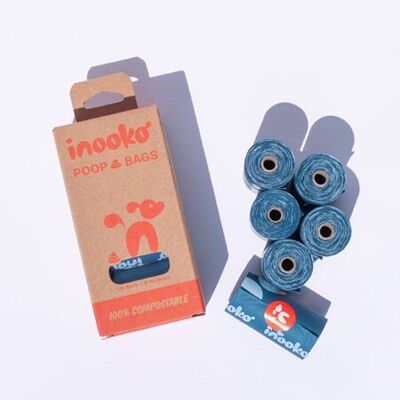 Compostable dog poop bags - Fragrance-free - 120 bags - inooko