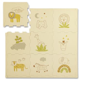 Tapis puzzle Hakuna Mat pour bébé «Animaux Safari» 0.9x0.9 m 1