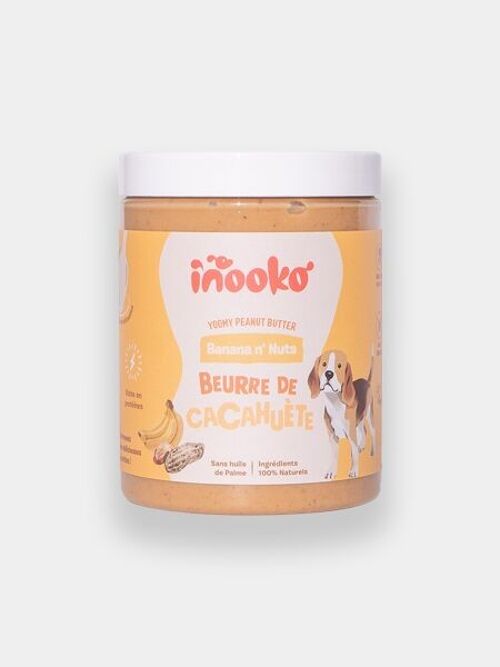 Beurre de cacahuète pour chien - Banane et Graine de Lin - inooko