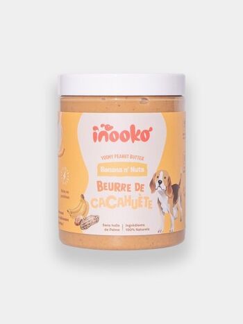 Beurre de cacahuète pour chien - Banane et Graine de Lin - inooko 1