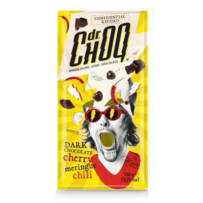Dr. Choq - Peperoncino Meringato Ciliegia Fondente - 12x150gr - Cioccolato Belga