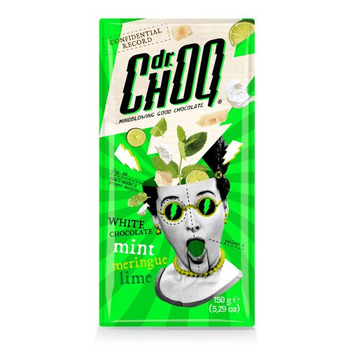 Dr. Choq - White Mint Lime Meringue - 12x150gr - Belgian Chocolate