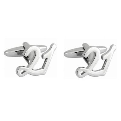 '21' Celebration Rhodium Plated Cufflinks