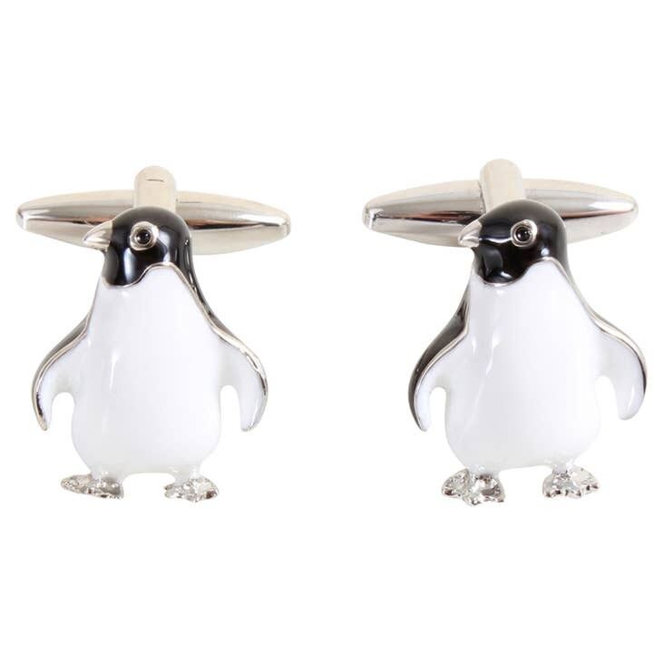 Gemelli 3D Pinguino placcati rodio