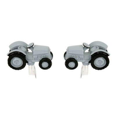 3D Vintage Tractor Rhodium Plated Cufflinks