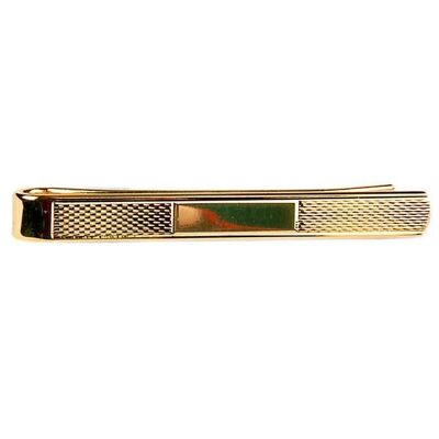 Barley Design with Centre Space Gold Plated Tie Slide