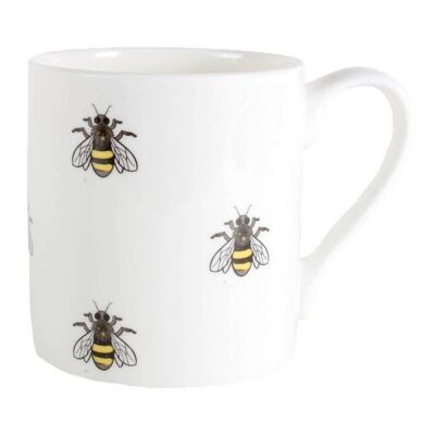 Taza de porcelana fina con ilustración de abeja