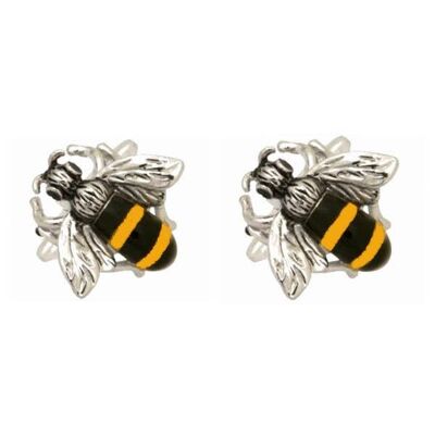 Bee Rhodium Plated Cufflinks