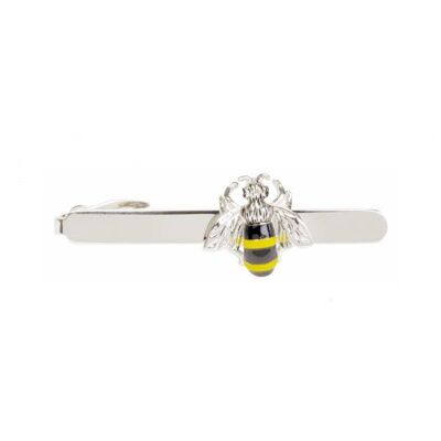 Pince à cravate abeille plaquée rhodium