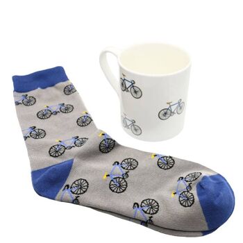 Ensemble tasse et chaussettes en porcelaine fine Bicycle