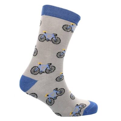 Bicycle Socks - Black & Grey Combed Cotton