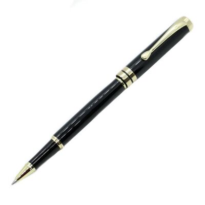 Penna a sfera nera e dorata