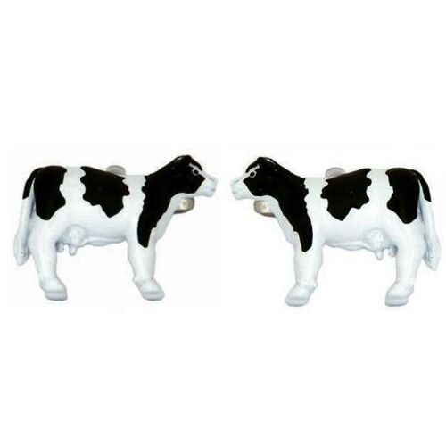 Black & White Cow Rhodium Plated Cufflinks
