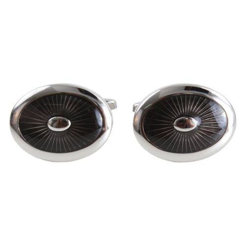 Black Oval Enamel Cufflinks