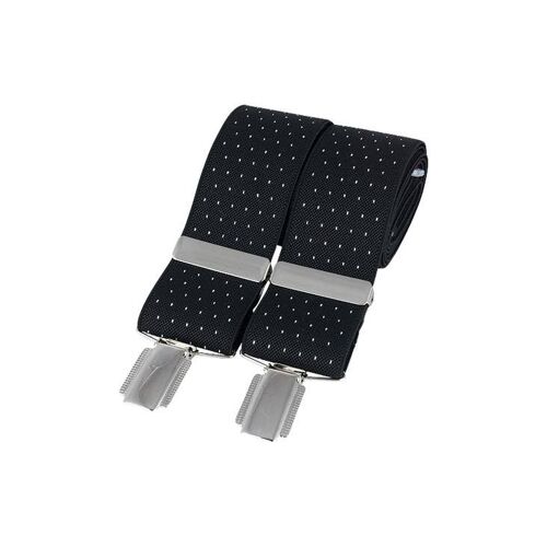 Black Pin Dot 35mm Silver Clip Braces