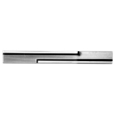 Brushed/Shiny Rhodium with Black Enamel Lines Tie Bar