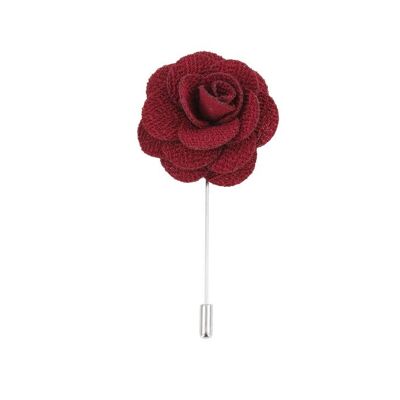 Burgundy Flower Lapel Pin