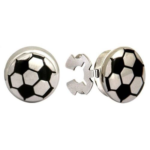 Button Cover Football Rhodium Plated