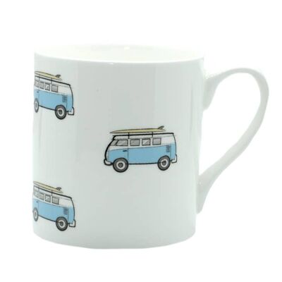 Taza de porcelana fina con ilustración de autocaravana