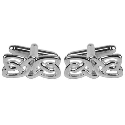 Celtic Rectangle Rhodium Plated Cufflinks