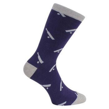 Chaussettes Cricket - Coton Peigné Bleu & Gris