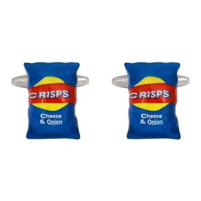 Crisp Packet Rhodium Plated Cufflinks