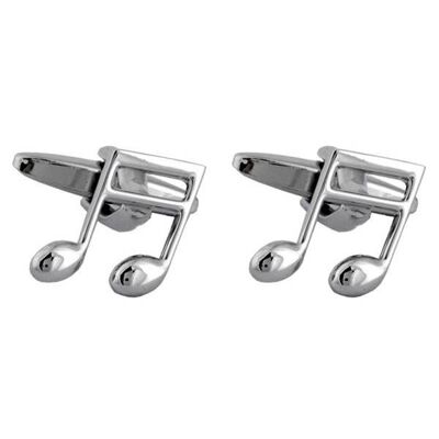 Crotchet Note Rhodium Plate Cufflinks