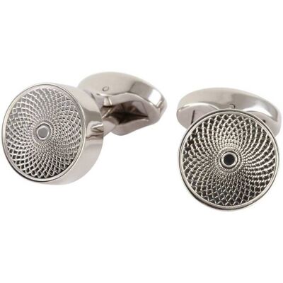 David Aster Round Centre Point Cufflinks