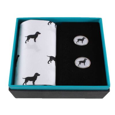 Dog Handkerchief & Cufflink Set (Colours May Vary)