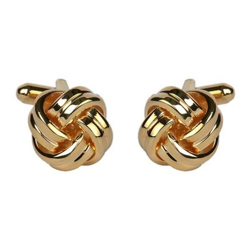 Double Cord Gold Plated Knot Cufflinks