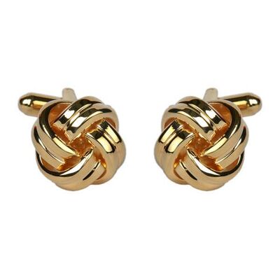 Double Cord Gold Plated Knot Cufflinks