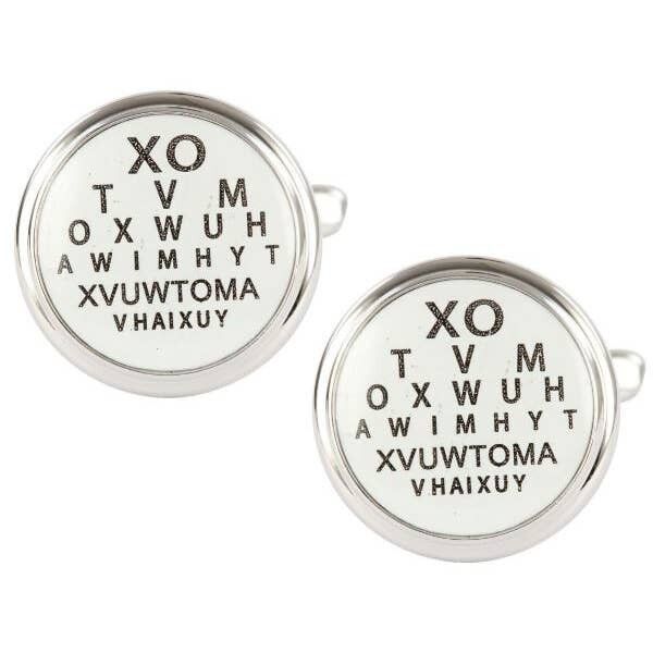 Eye Test Rhodium Cufflinks