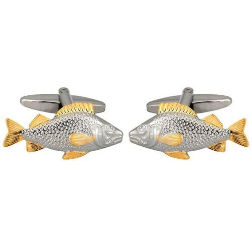 Fish 2-Tone Rhodium & Gold Plated Cufflinks