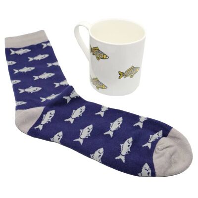 Fish Fine Bone China Mug & Sock Set