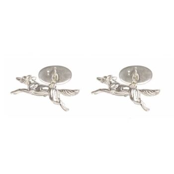 Boutons de manchette en argent sterling renard 1