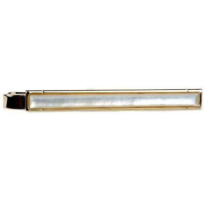 Full Mother of Pearl Gold Plated Tie Slide