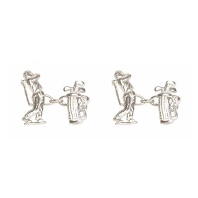 Gemelli in argento sterling con taglio giocatore di golf