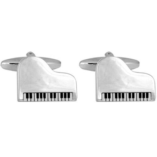 Grand Piano Rhodium Plate Cufflinks