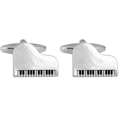 Grand Piano Rhodium Plate Cufflinks